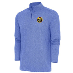 Denver Nuggets Antigua Hunk Quarter-Zip Pullover Top Heather Royal
