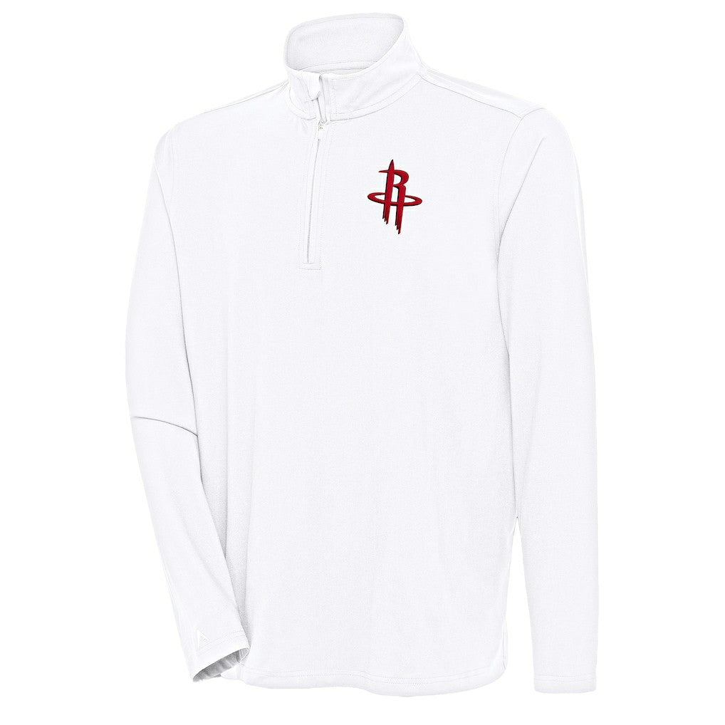 Houston Rockets Antigua Hunk Quarter-Zip Pullover Top White