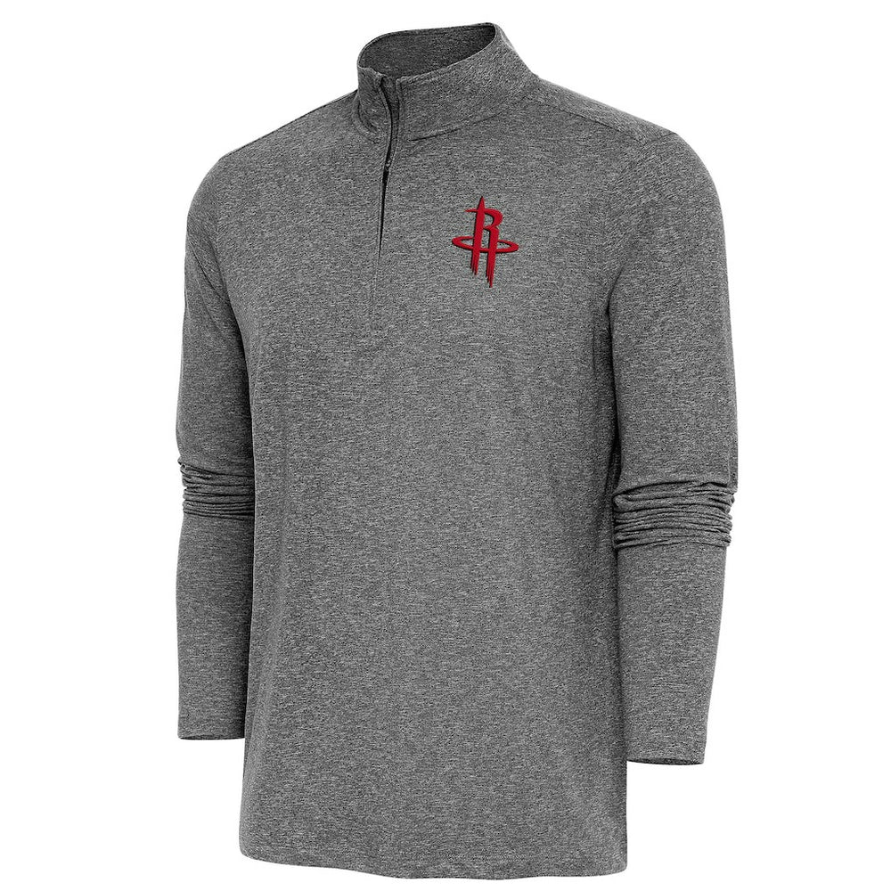 Houston Rockets Antigua Hunk Quarter-Zip Pullover Top Heather Black