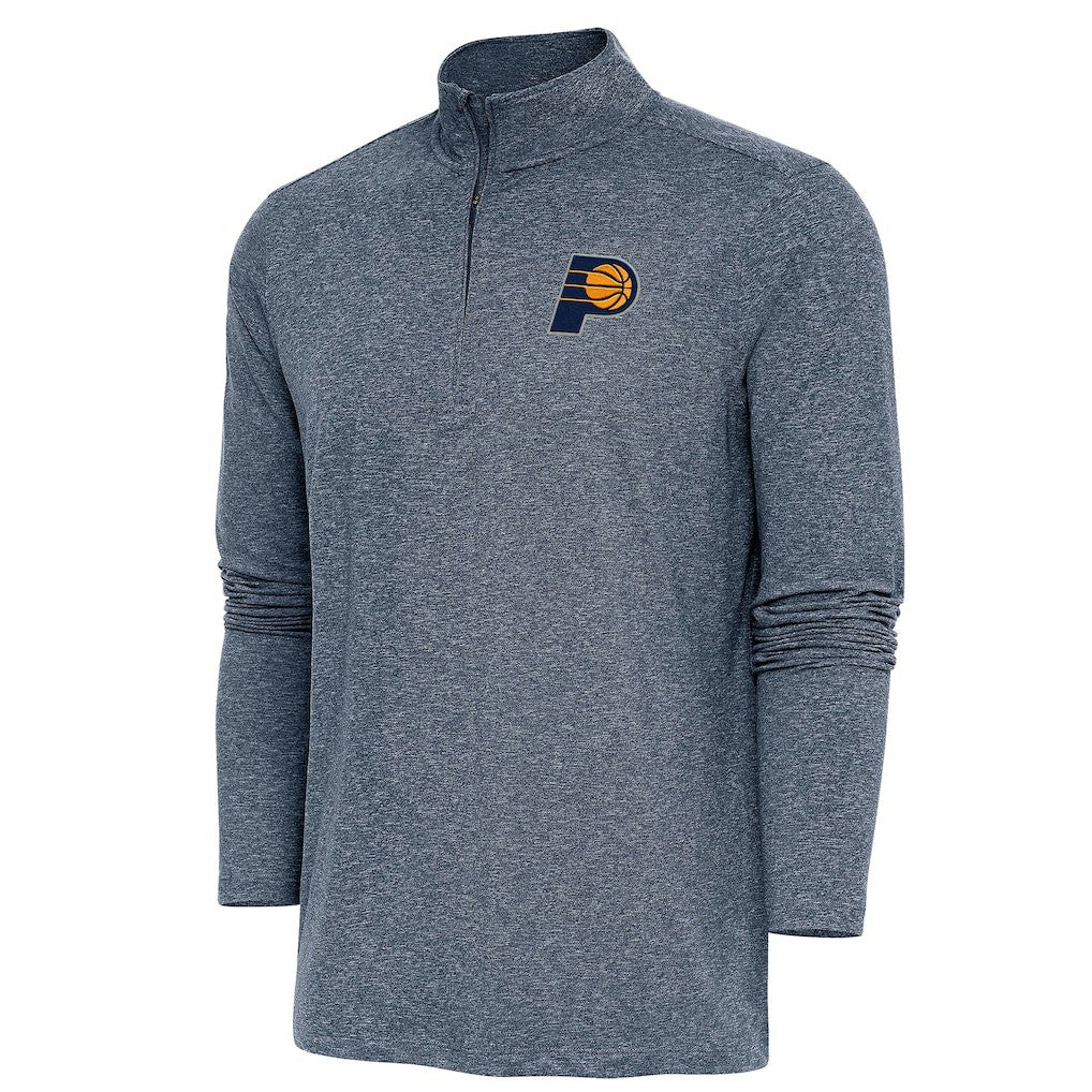 Indiana Pacers Antigua Hunk Quarter-Zip Pullover Top Heather Navy