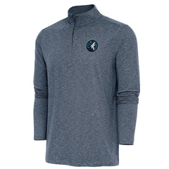 Minnesota Timberwolves Antigua Hunk Quarter-Zip Pullover Top Heather Navy