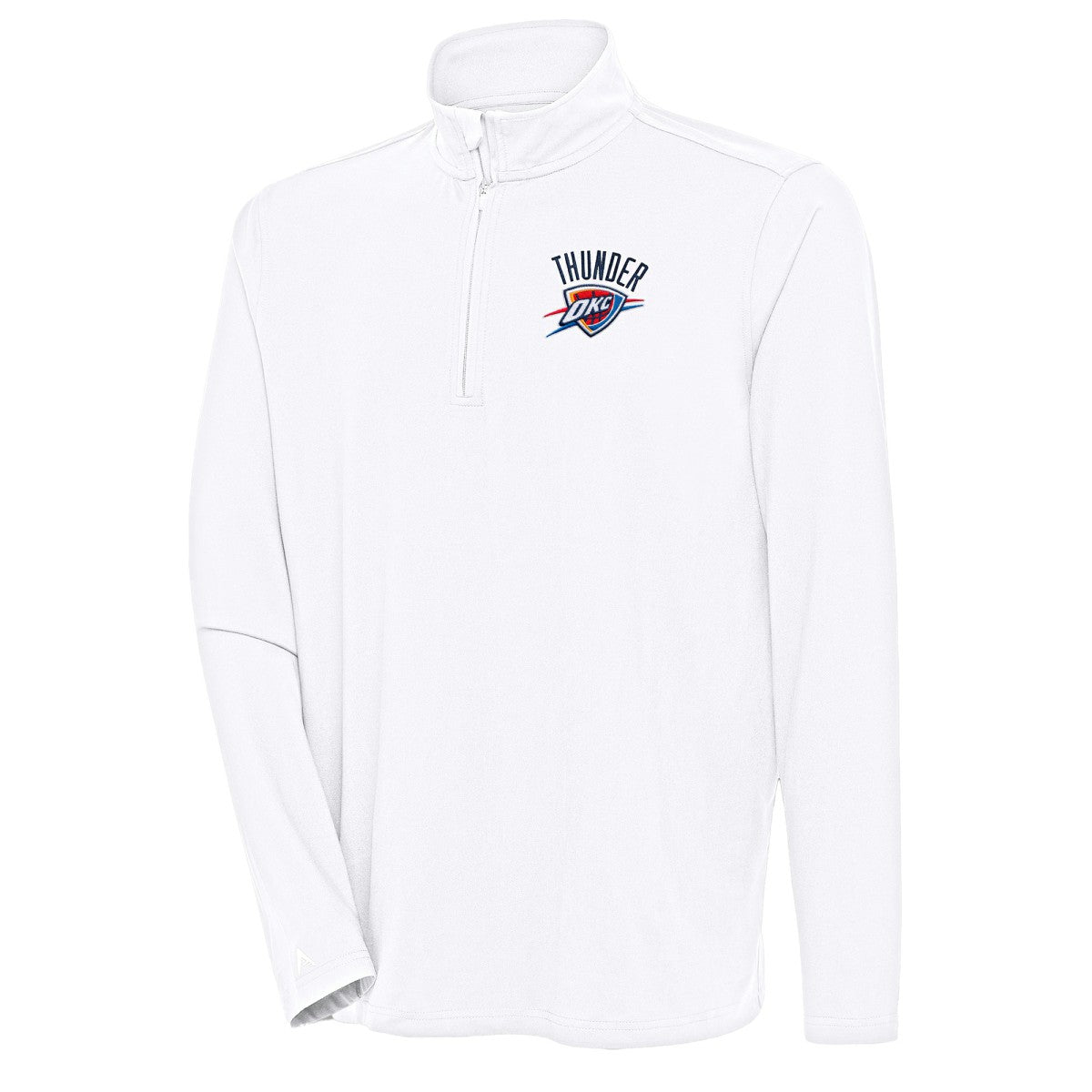 Oklahoma City Thunder Antigua Hunk Quarter-Zip Pullover Top White