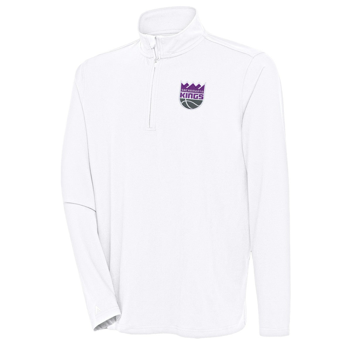 Sacramento Kings Antigua Hunk Quarter-Zip Pullover Top White