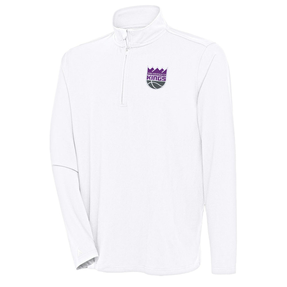 Sacramento Kings Antigua Hunk Quarter-Zip Pullover Top White