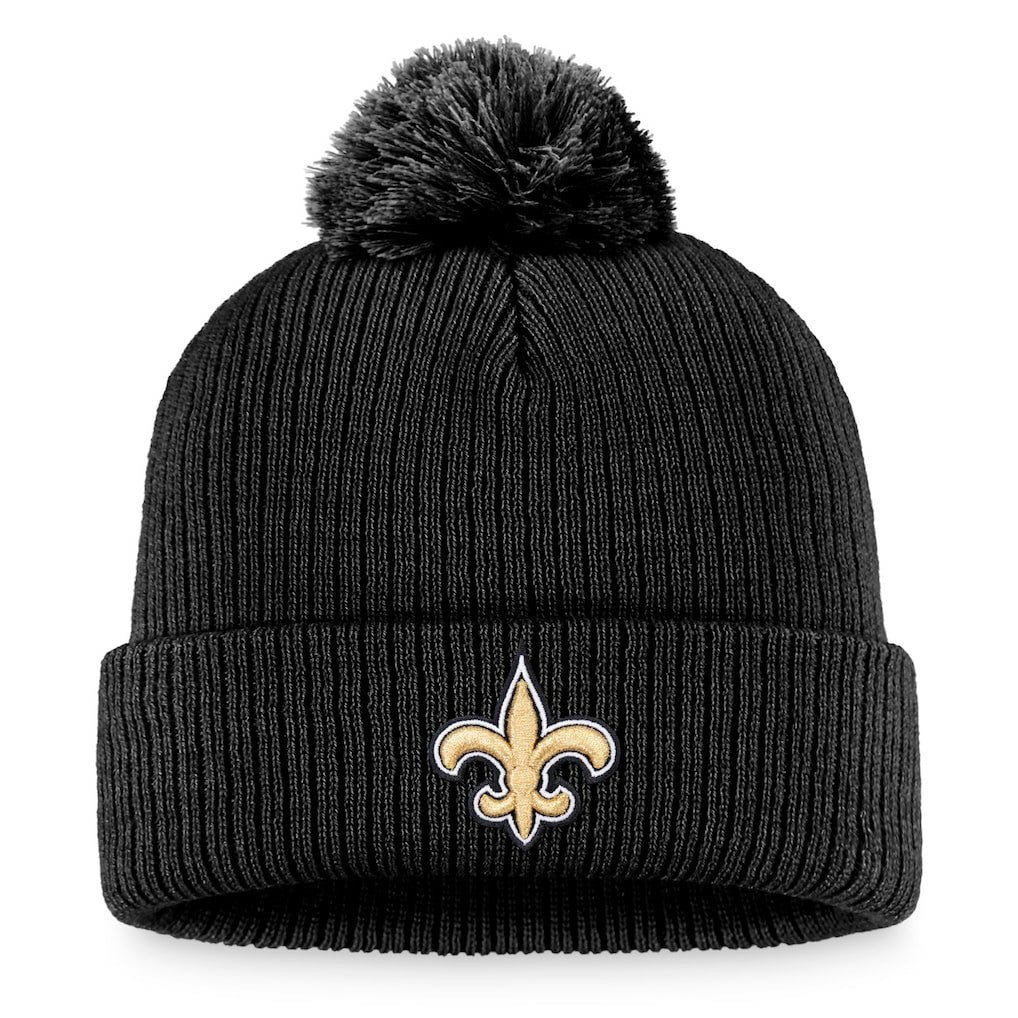 New Orleans Saints Women's Cuffed Knit Hat with Pom - Black - Fanatics