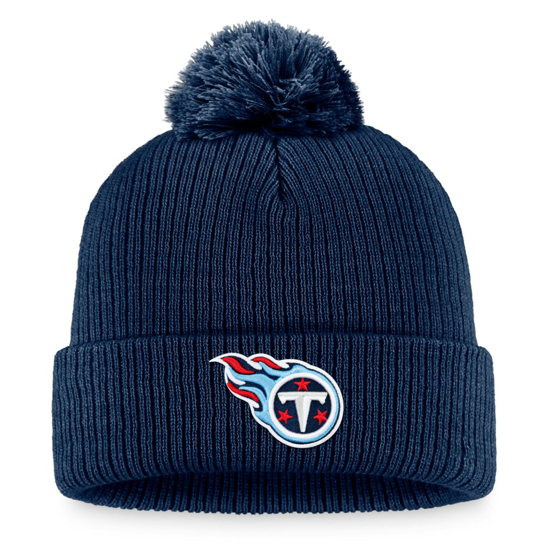 Tennessee Titans Women's Cuffed Knit Hat with Pom - Navy - Fanatics