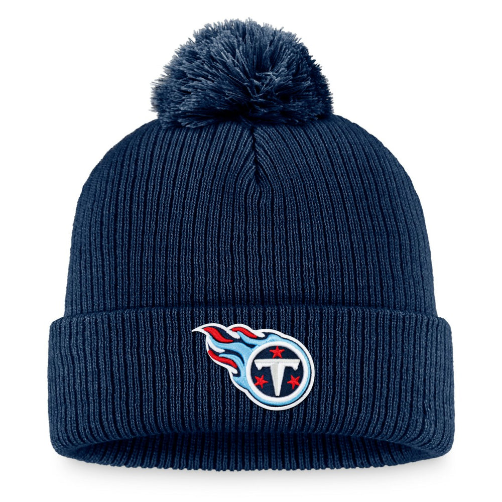 Tennessee Titans Women's Cuffed Knit Hat with Pom - Navy - Fanatics