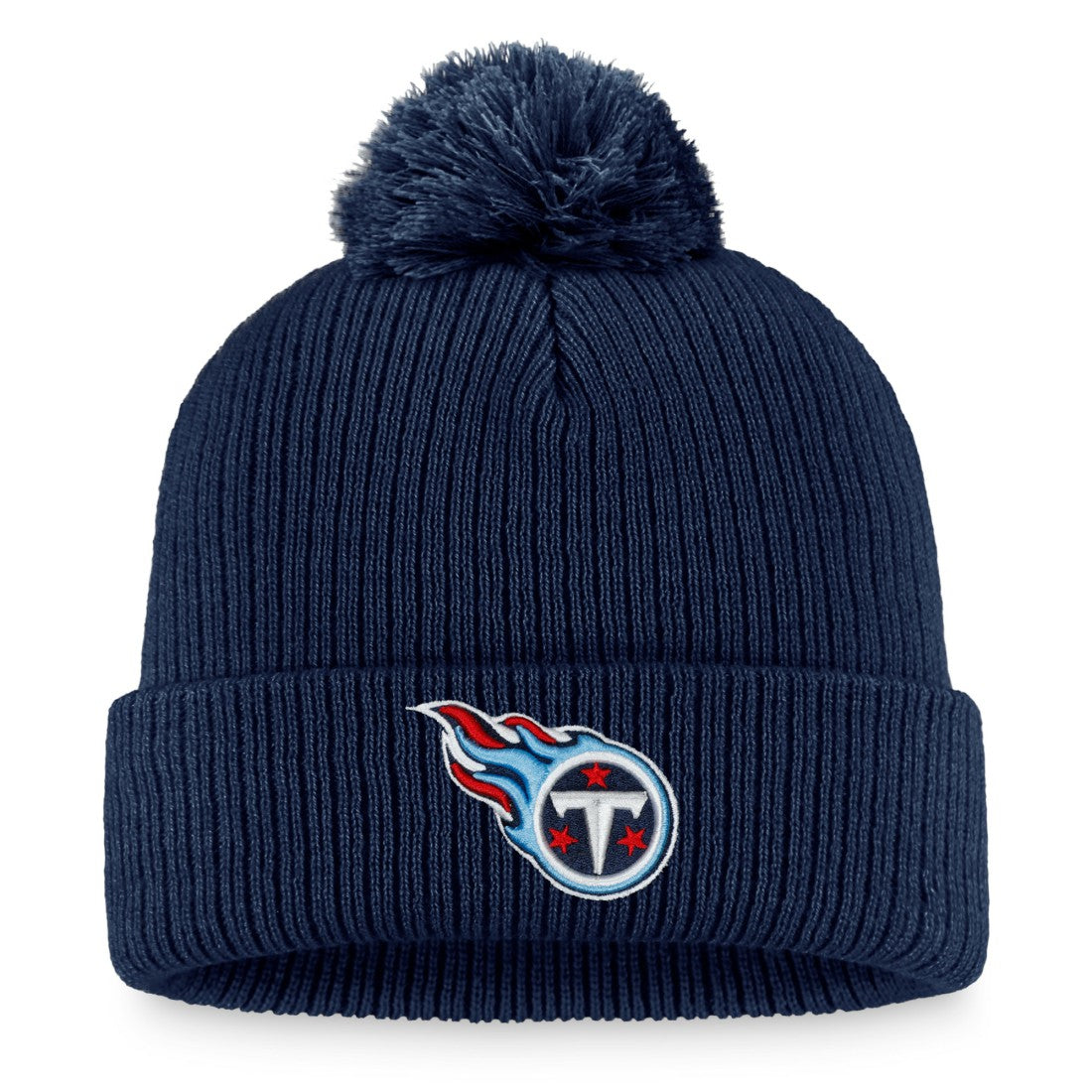 Tennessee Titans Women's Logo Cuffed Knit Hat with Pom - Navy - Fanatics