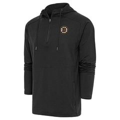 Boston Bruins Antigua Spikes Raglan Quarter-Zip Hoodie - Heather Black | NHL online