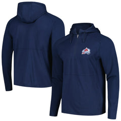 Colorado Avalanche Antigua Spikes Raglan Quarter-Zip Hoodie - Heather Navy | NHL Clearance