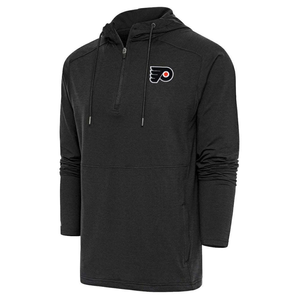 Philadelphia Flyers Antigua Spikes Raglan Quarter-Zip Hoodie - Heather Black | NHL on sale