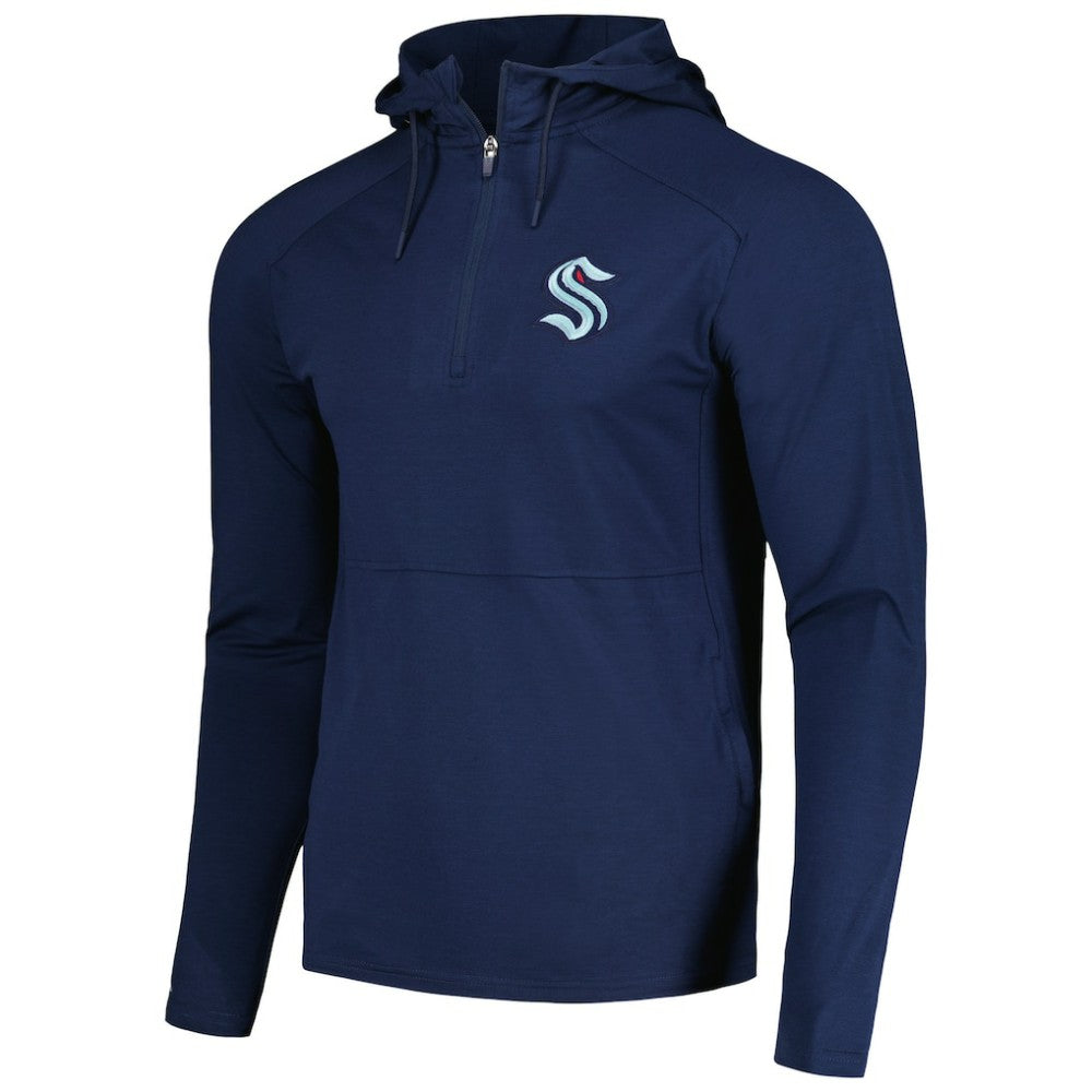 Seattle Kraken Antigua Spikes Raglan Quarter-Zip Hoodie - Heather Navy | NHL discount