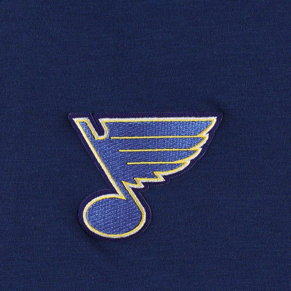 St. Louis Blues Antigua Spikes Raglan Quarter-Zip Hoodie - Heather Navy | NHL Lifestyle