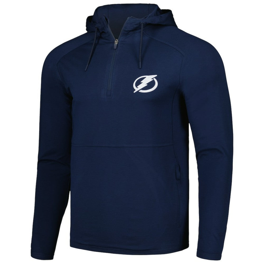 Tampa Bay Lightning Antigua Spikes Raglan Quarter-Zip Hoodie - Heather Navy | NHL Lifestyle