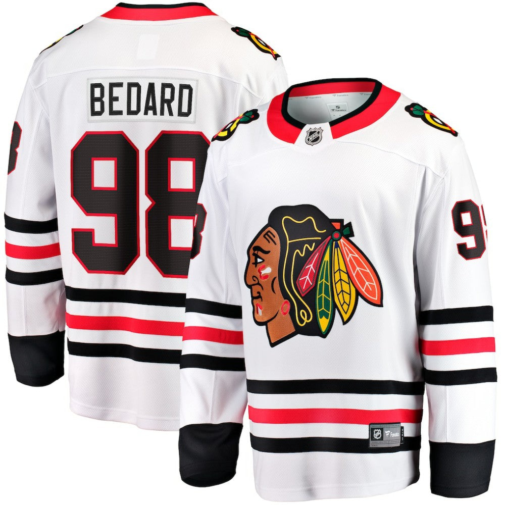 Connor Bedard Chicago Blackhawks Fanatics Away Breakaway Player Jersey - White | Fanatics Clearance
