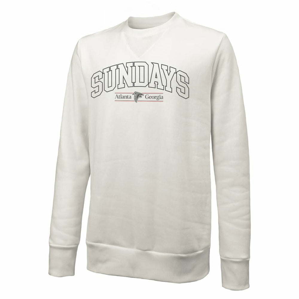 Atlanta Falcons Majestic Threads Unisex Sundays Block Letter Crewneck Pullover Sweatshirt - White - NFL