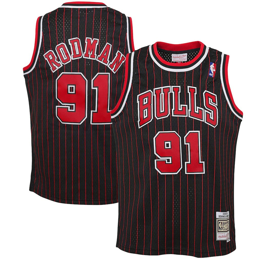 Mitchell & Ness Dennis Rodman Chicago Bulls Youth 1995/96 Hardwood Classics Swingman Jersey Black