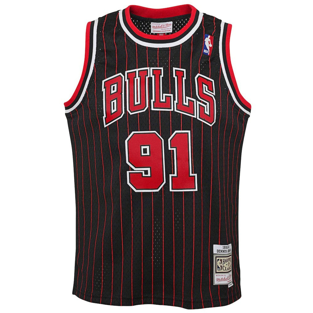 Mitchell & Ness Dennis Rodman Chicago Bulls Youth 1995/96 Hardwood Classics Swingman Jersey Black