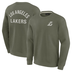 Fanatics Los Angeles Lakers Unisex Elements Super Soft Fleece Pullover Sweatshirt Olive
