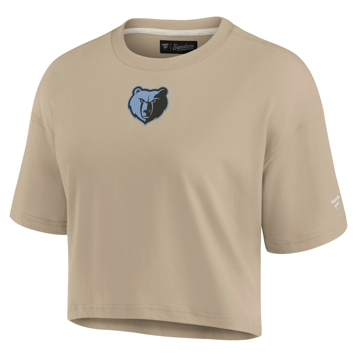Fanatics Memphis Grizzlies Women's Elements Super Soft Boxy Cropped T-Shirt Khaki
