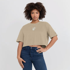 Fanatics Miami Heat Women's Elements Super Soft Boxy Cropped T-Shirt Khaki