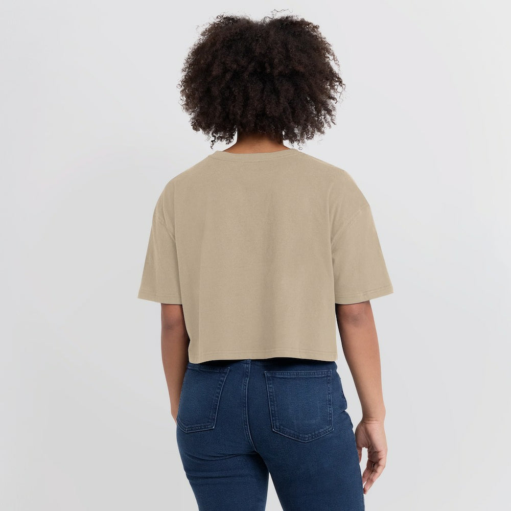 Fanatics New York Knicks Women's Elements Super Soft Boxy Cropped T-Shirt Khaki