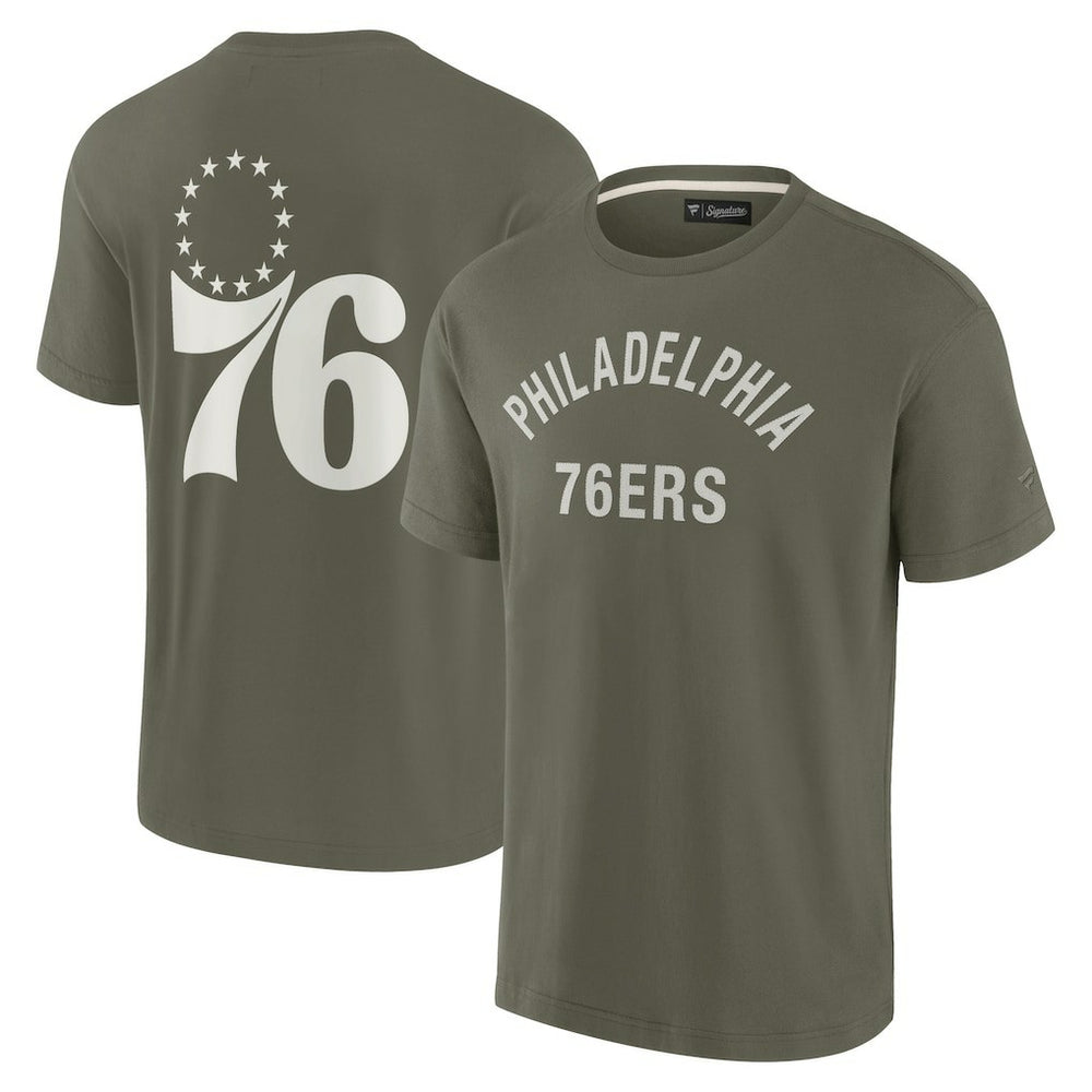 Fanatics Philadelphia 76ers Unisex Elements Super Soft Short Sleeve T-Shirt Olive