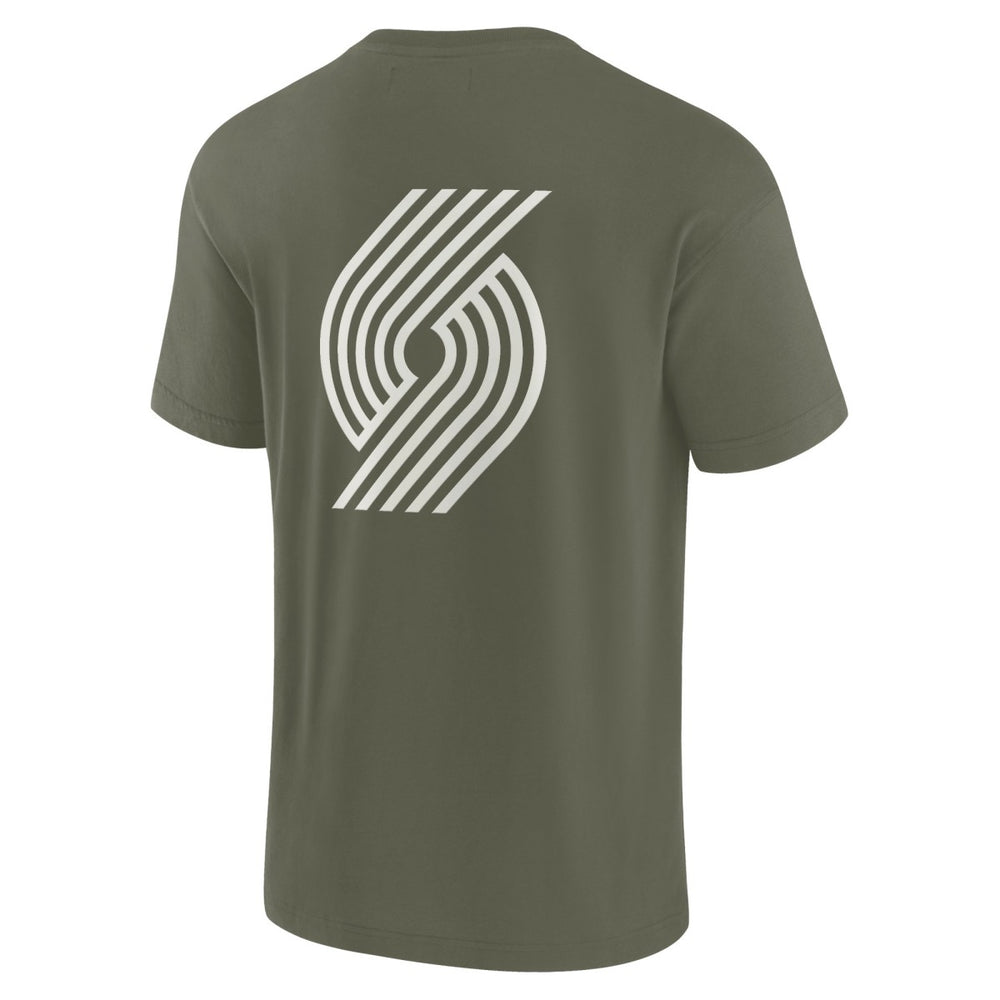 Fanatics Portland Trail Blazers Unisex Elements Super Soft Short Sleeve T-Shirt Olive