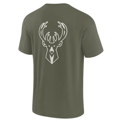 Fanatics Milwaukee Bucks Unisex Elements Super Soft Short Sleeve T-Shirt Olive