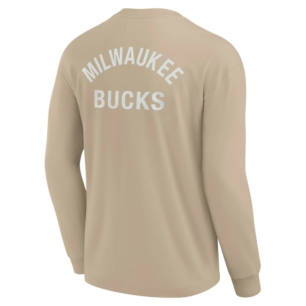 Fanatics Milwaukee Bucks Unisex Elements Super Soft Long Sleeve T-Shirt Khaki