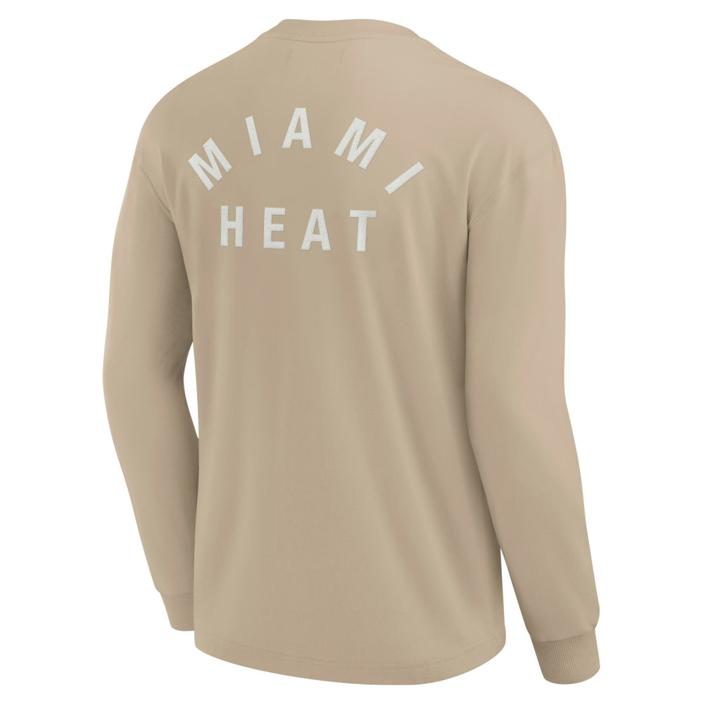 Fanatics Miami Heat Unisex Elements Super Soft Long Sleeve T-Shirt Khaki