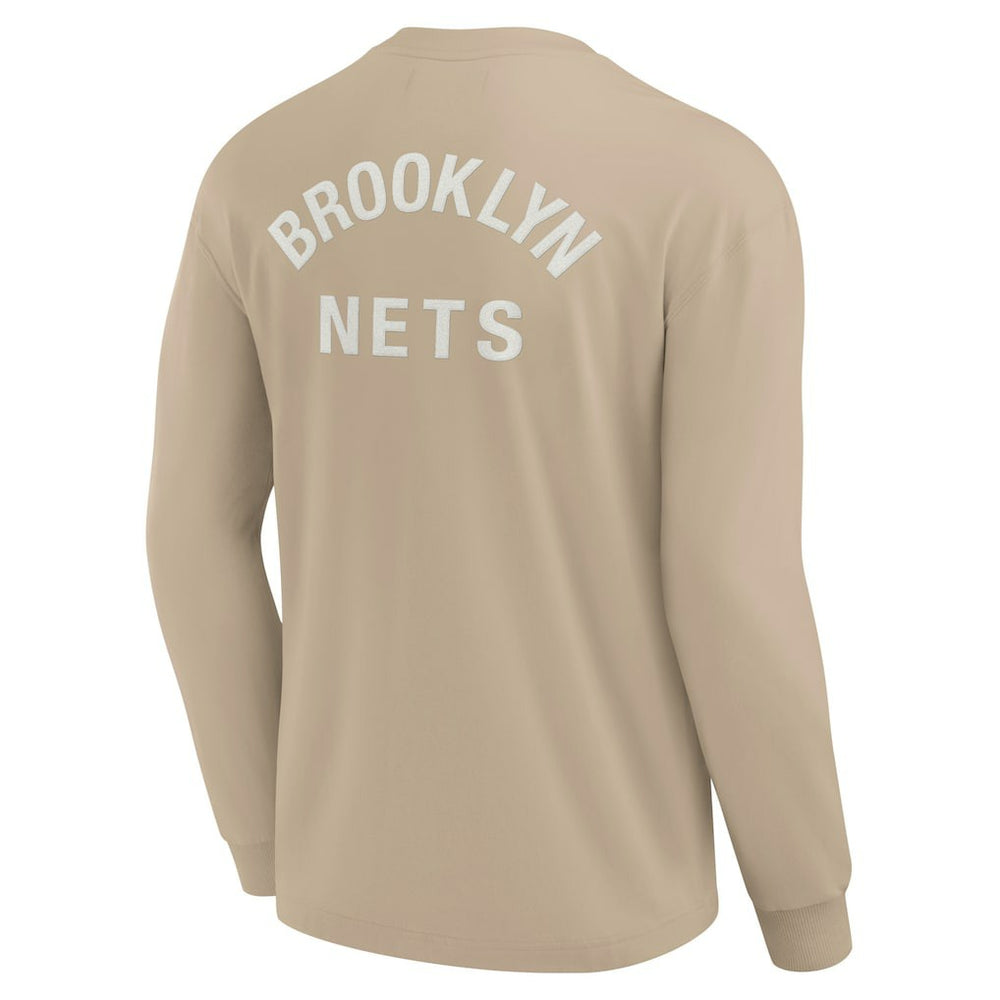 Fanatics Brooklyn Nets Unisex Elements Super Soft Long Sleeve T-Shirt Khaki