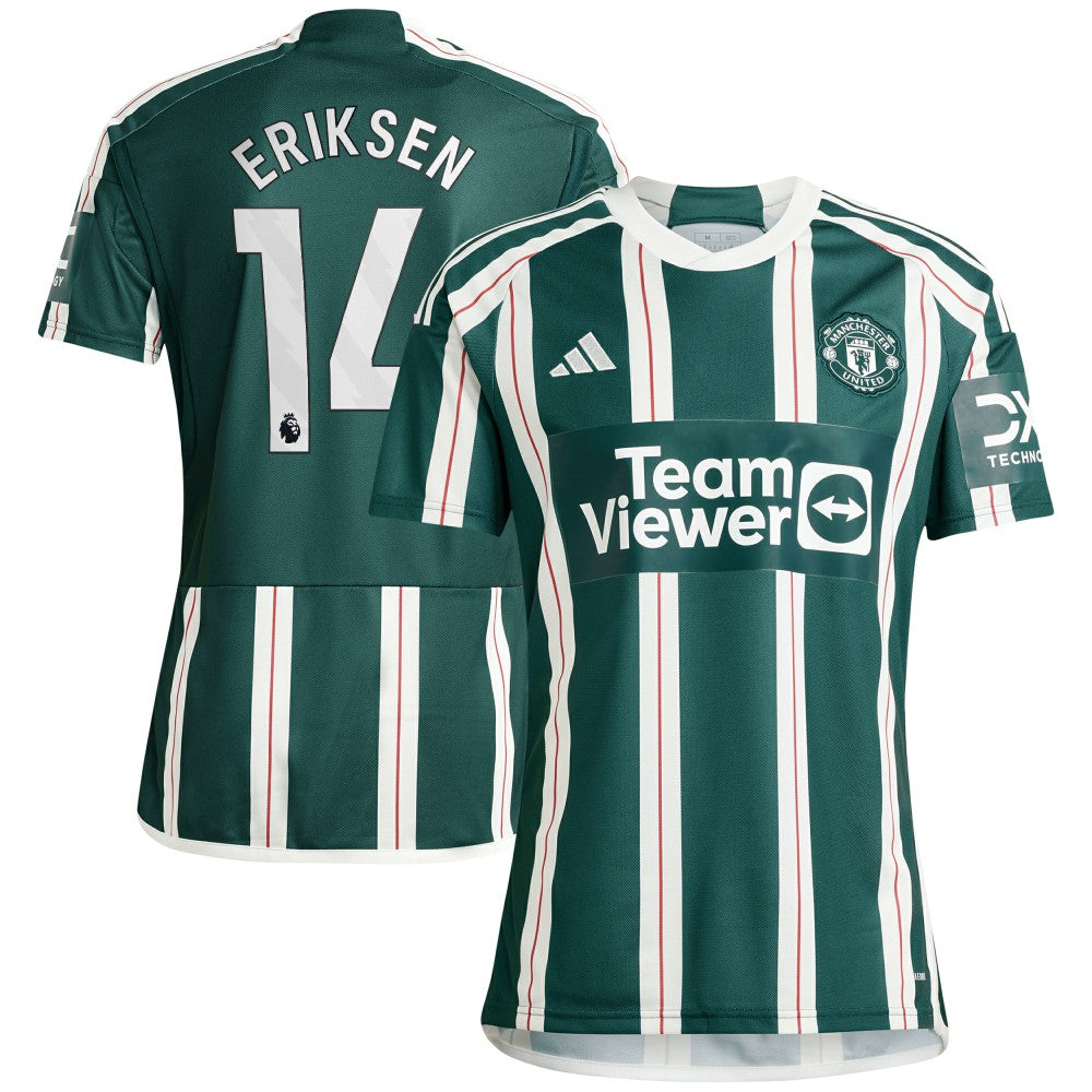 Adidas - Christian Eriksen Manchester United 2023/24 Away Replica Player Jersey - Green