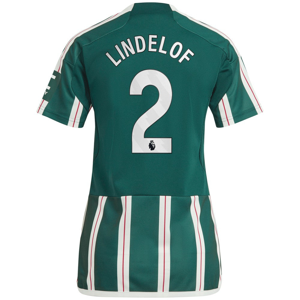 Adidas - Victor Lindelof Manchester United Women's 2023/24 Away Replica Player Jersey - Green