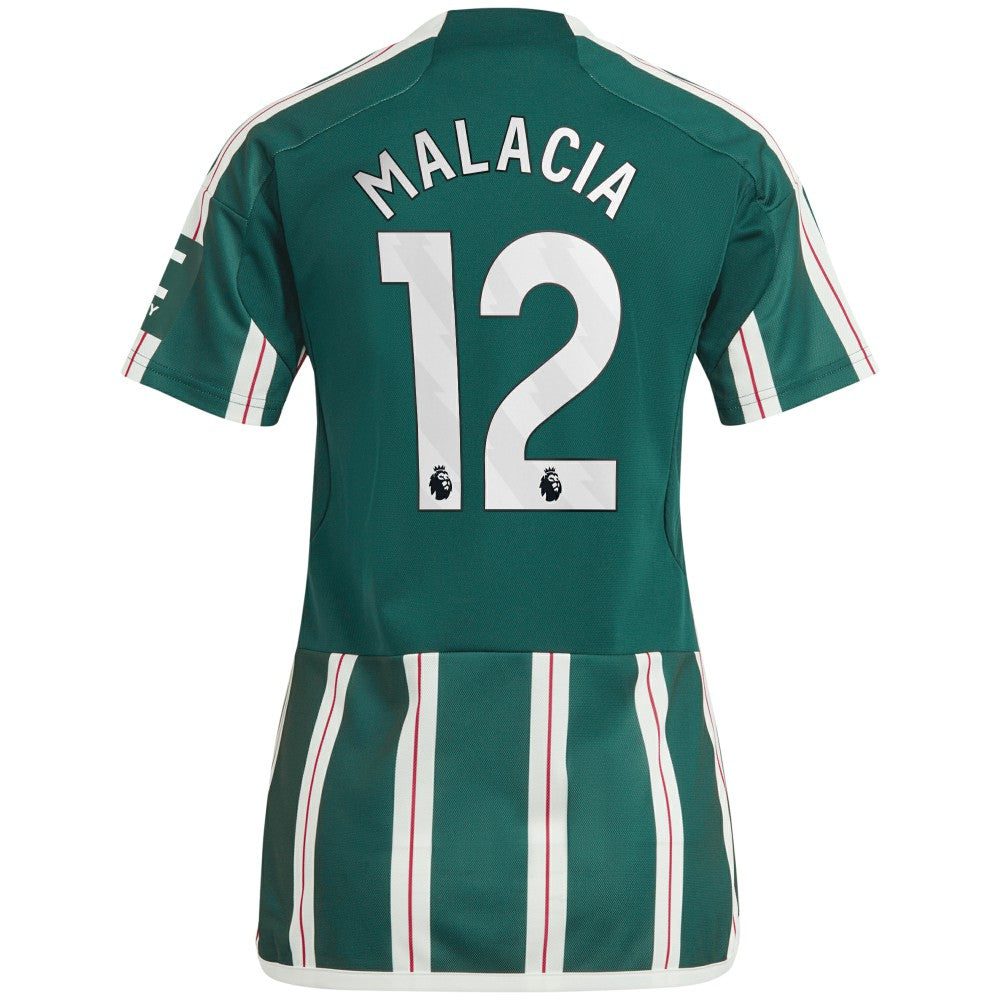 Adidas - Tyrell Malacia Manchester United Women's 2023/24 Away Replica Player Jersey - Green