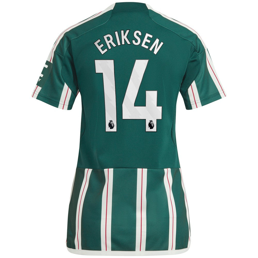 Adidas - Christian Eriksen Manchester United Women's 2023/24 Away Replica Player Jersey - Green