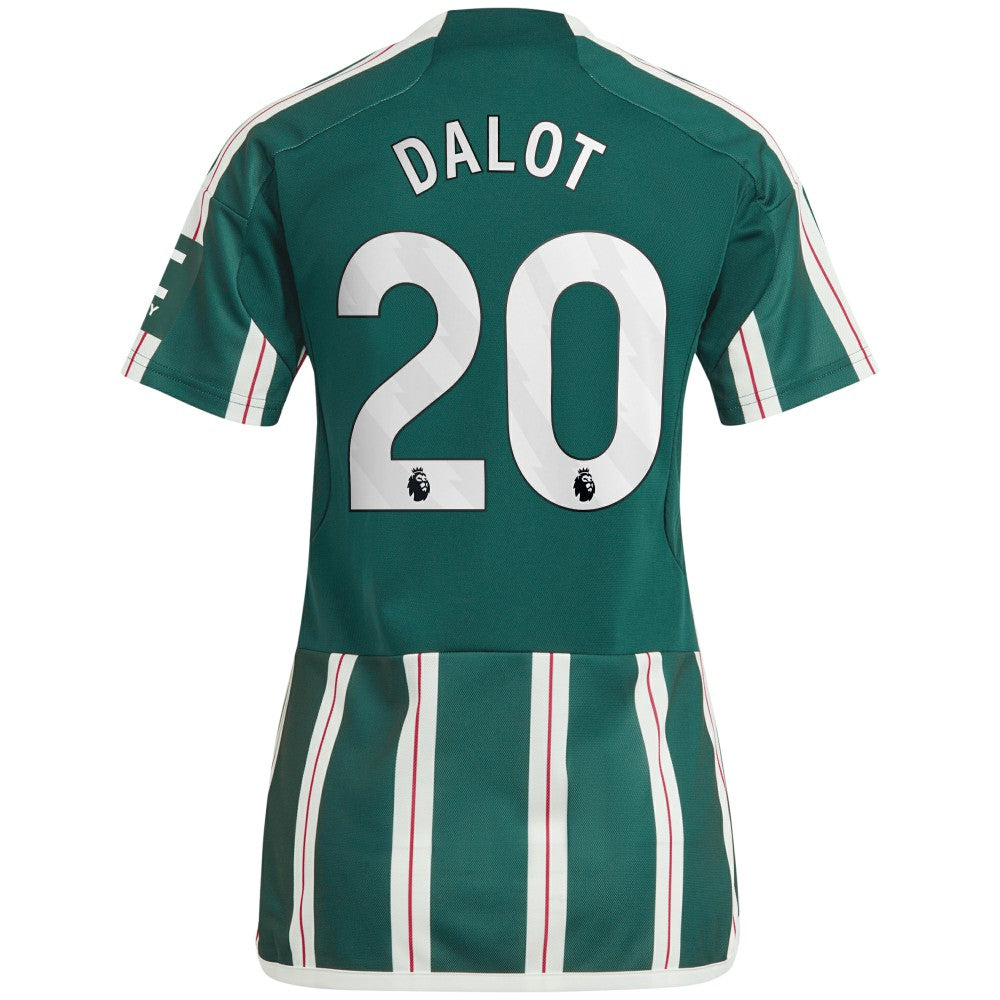 Adidas - Diogo Dalot Manchester United Women's 2023/24 Away Replica Player Jersey - Green
