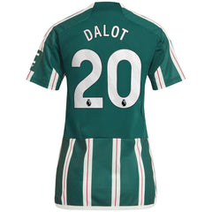 Adidas - Diogo Dalot Manchester United Women's 2023/24 Away Replica Player Jersey - Green