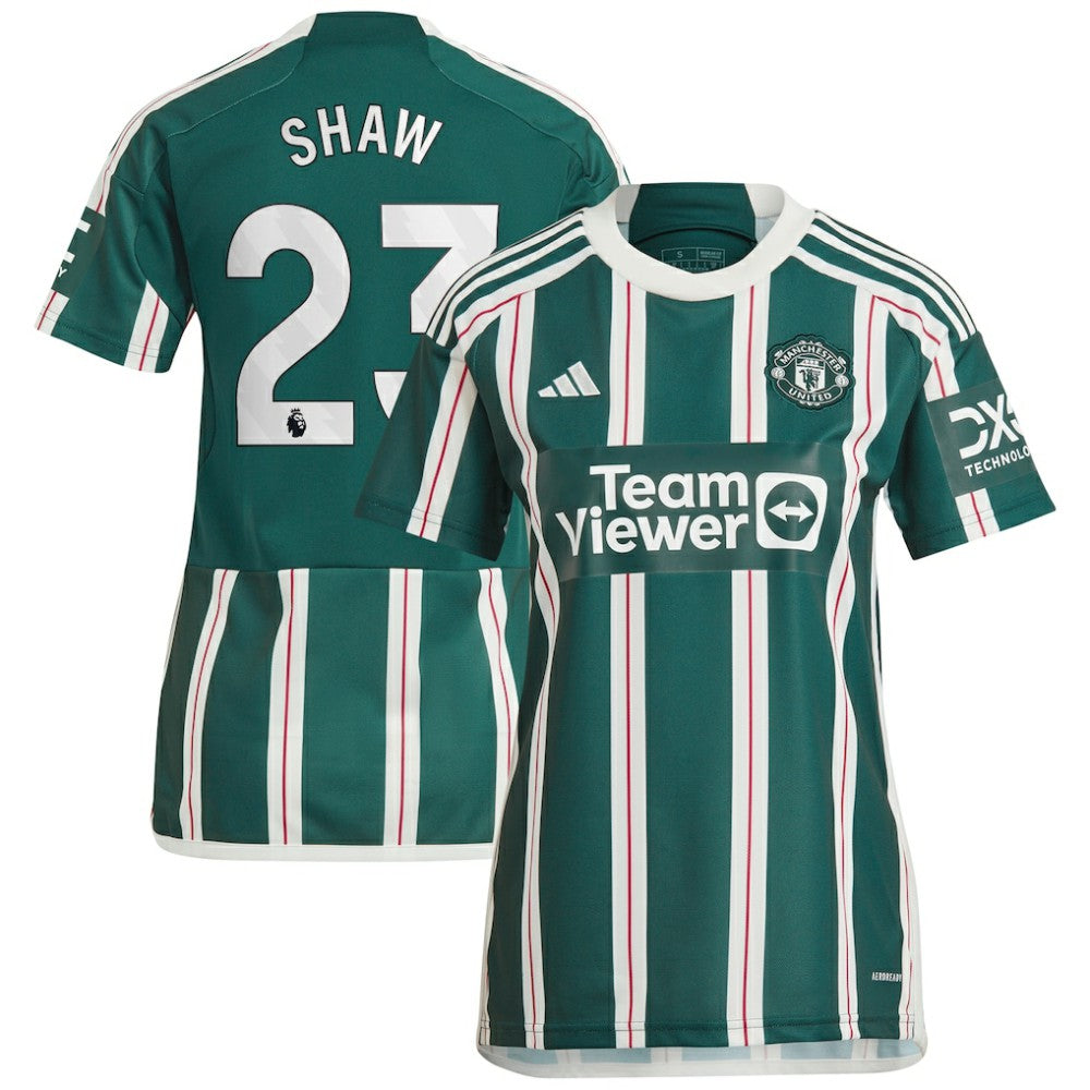 Adidas - Luke Shaw Manchester United Women's 2023/24 Away Replica Player Jersey - Green