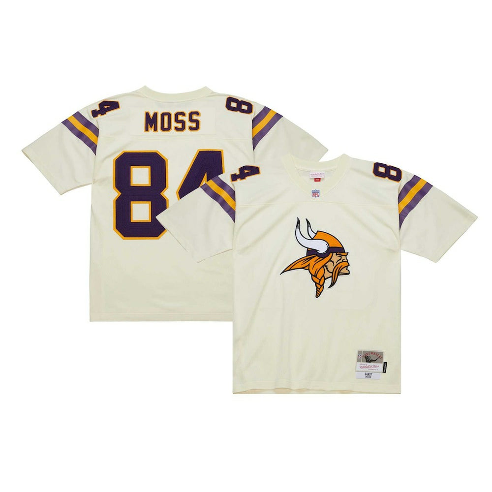 Randy Moss Minnesota Vikings Chainstitch Legacy Jersey - Cream - Mitchell & Ness