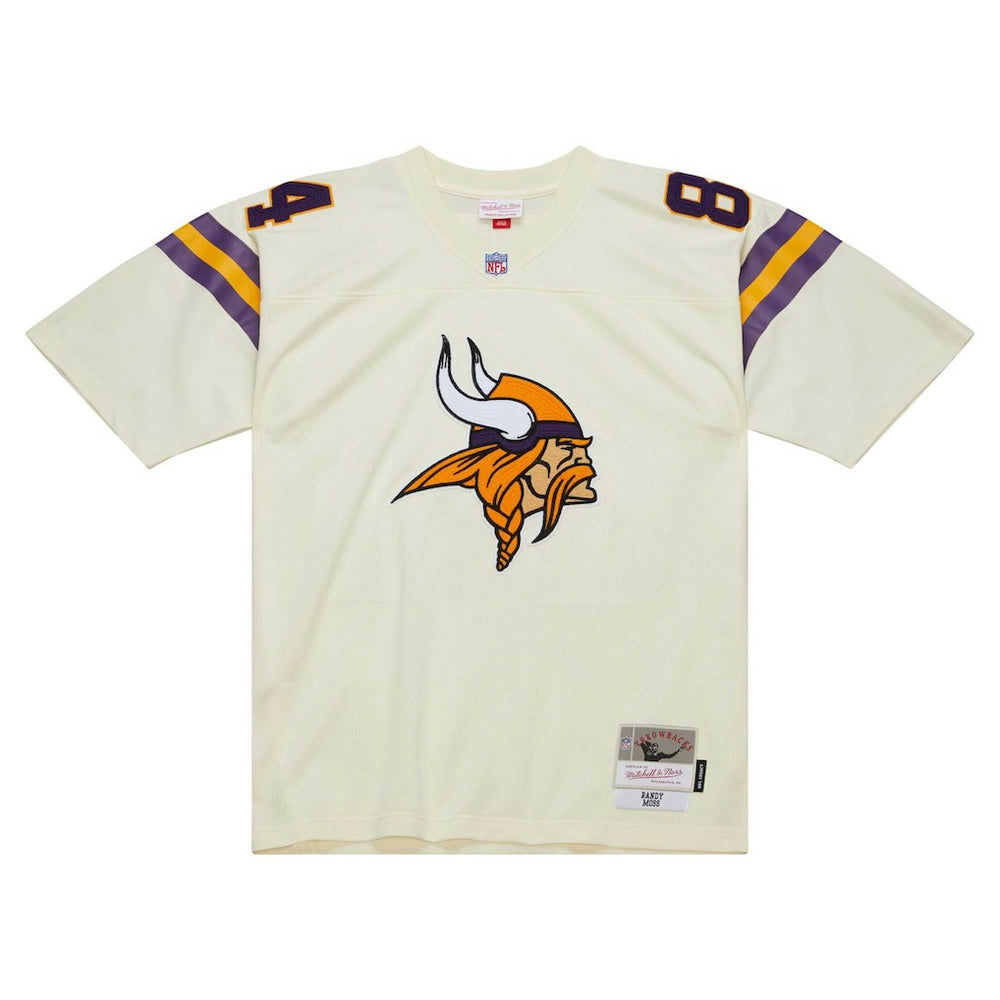 Randy Moss Minnesota Vikings Chainstitch Legacy Jersey - Cream - Mitchell & Ness