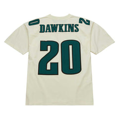 Brian Dawkins Philadelphia Eagles Chainstitch Legacy Jersey - Cream - Mitchell & Ness