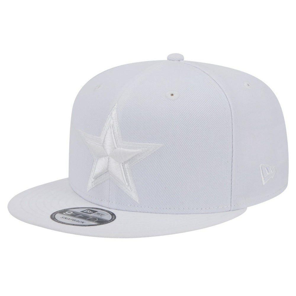Dallas Cowboys New Era Main White on White 9FIFTY Snapback Hat - NFL