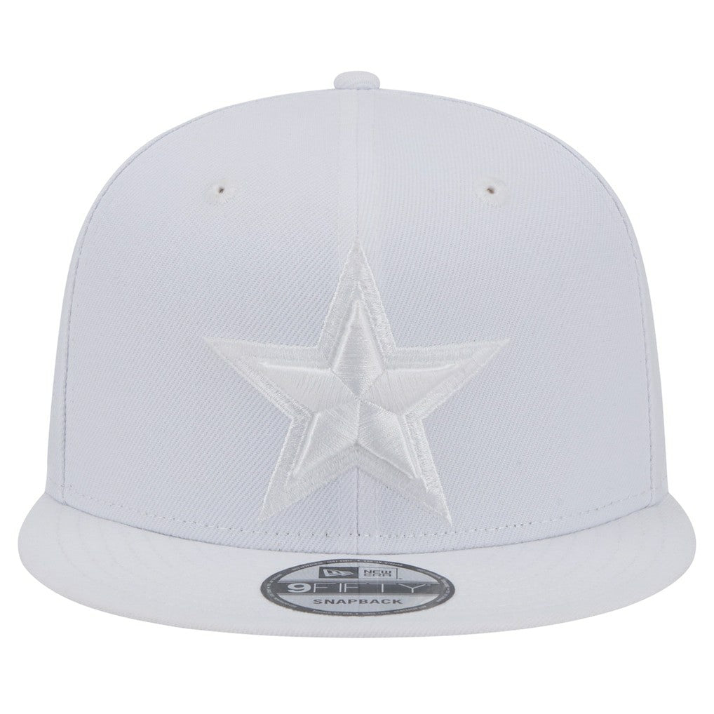 Dallas Cowboys New Era Main White on White 9FIFTY Snapback Hat - NFL
