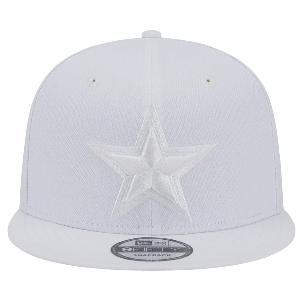 Dallas Cowboys New Era Main White on White 9FIFTY Snapback Hat - NFL