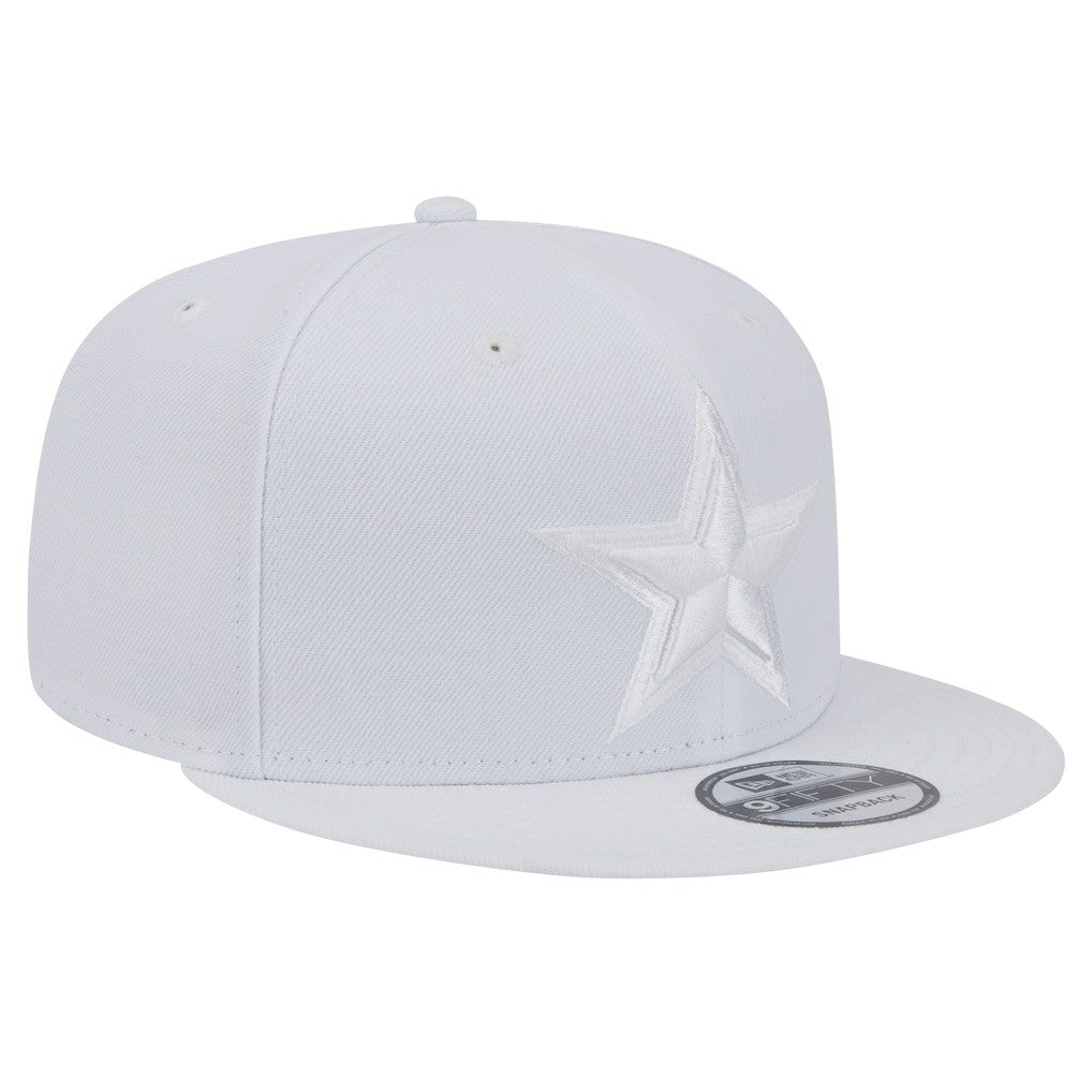 Dallas Cowboys New Era Main White on White 9FIFTY Snapback Hat - NFL
