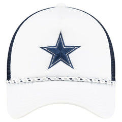 Dallas Cowboys New Era Court Sport Foam Front A-Frame 9FORTY Adjustable Trucker Hat - White/Navy - NFL