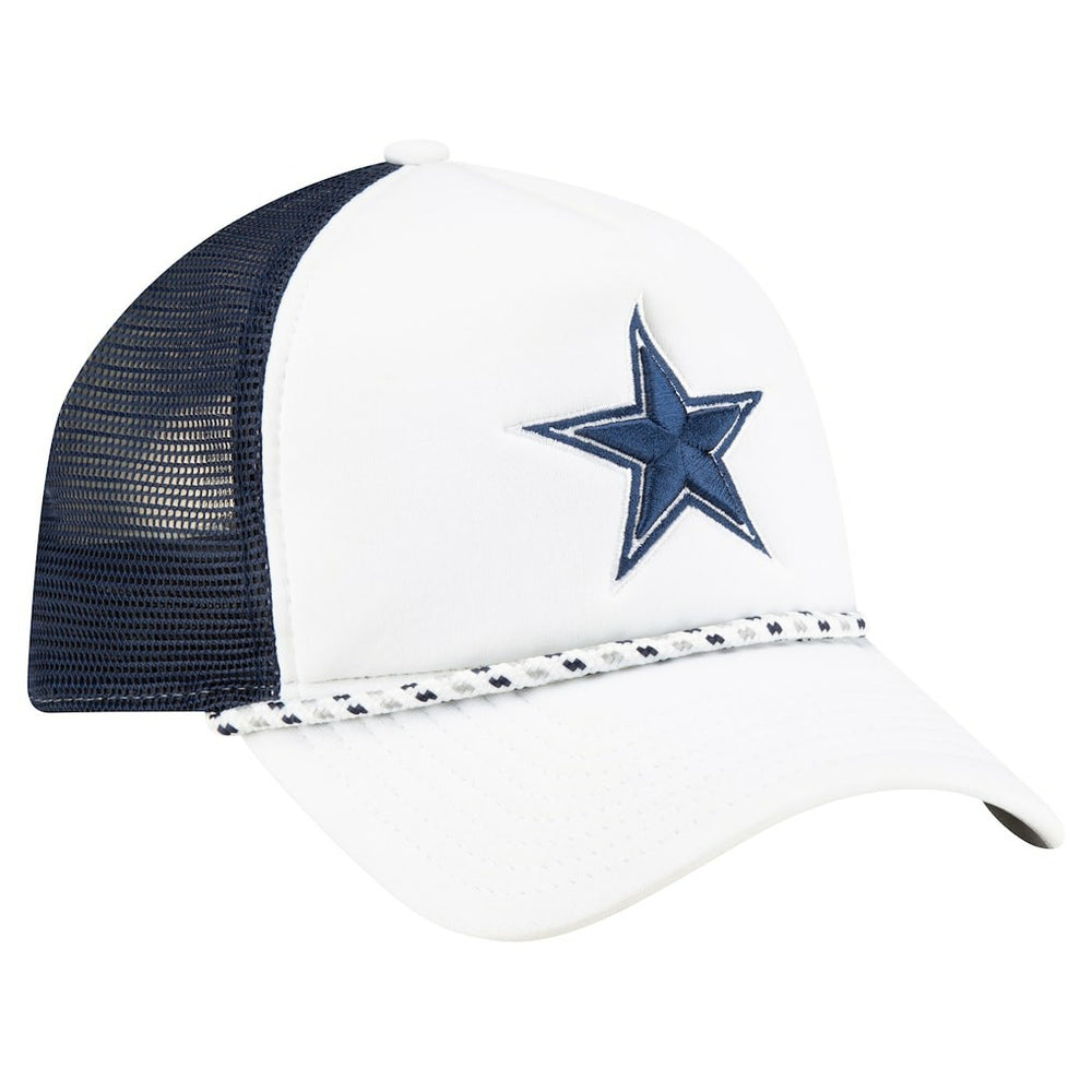 Dallas Cowboys New Era Court Sport Foam Front A-Frame 9FORTY Adjustable Trucker Hat - White/Navy - NFL
