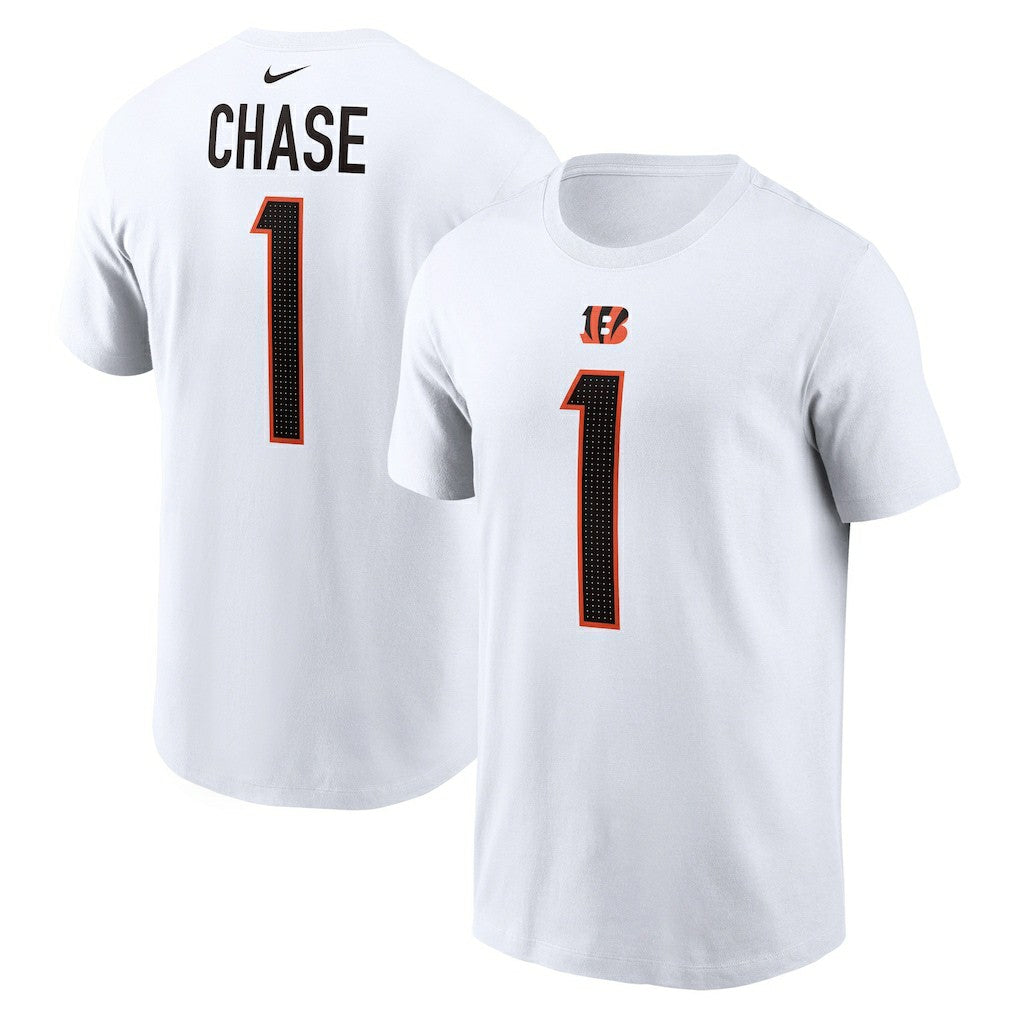 Ja'Marr Chase Cincinnati Bengals Player Name & Number T-Shirt - White - Nike