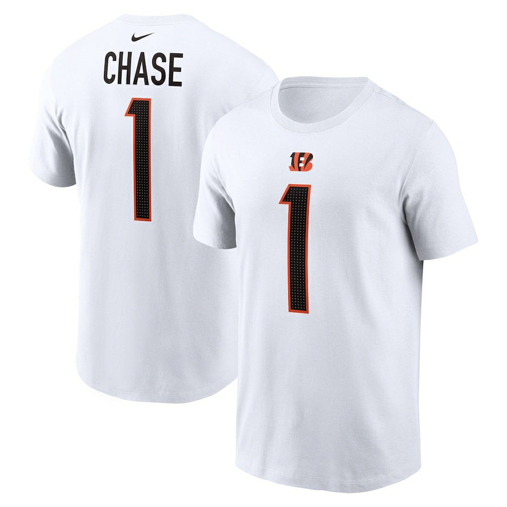 Ja'Marr Chase Cincinnati Bengals Player Name & Number T-Shirt - White - Nike